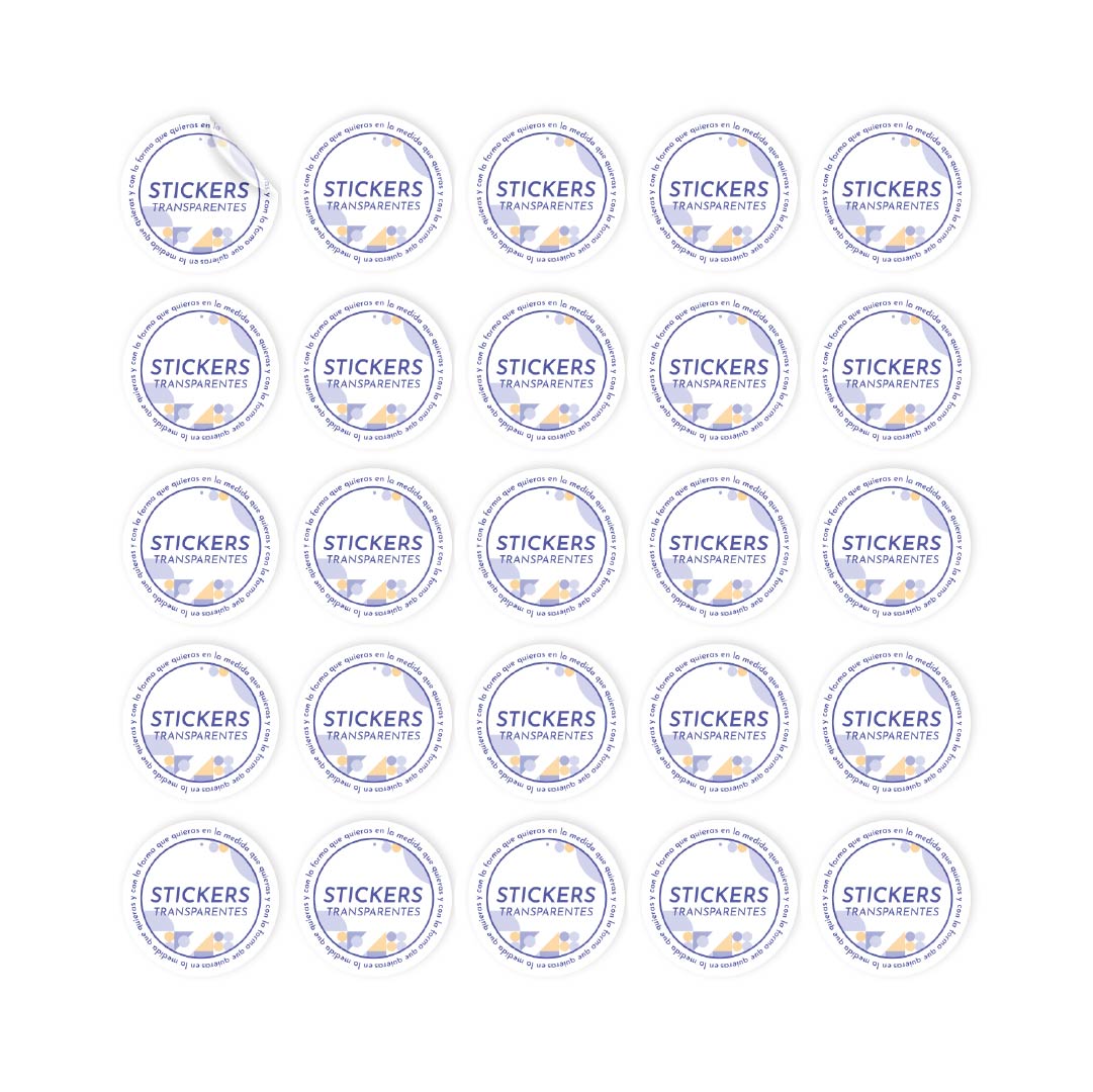 Stickers transparentes en plancha