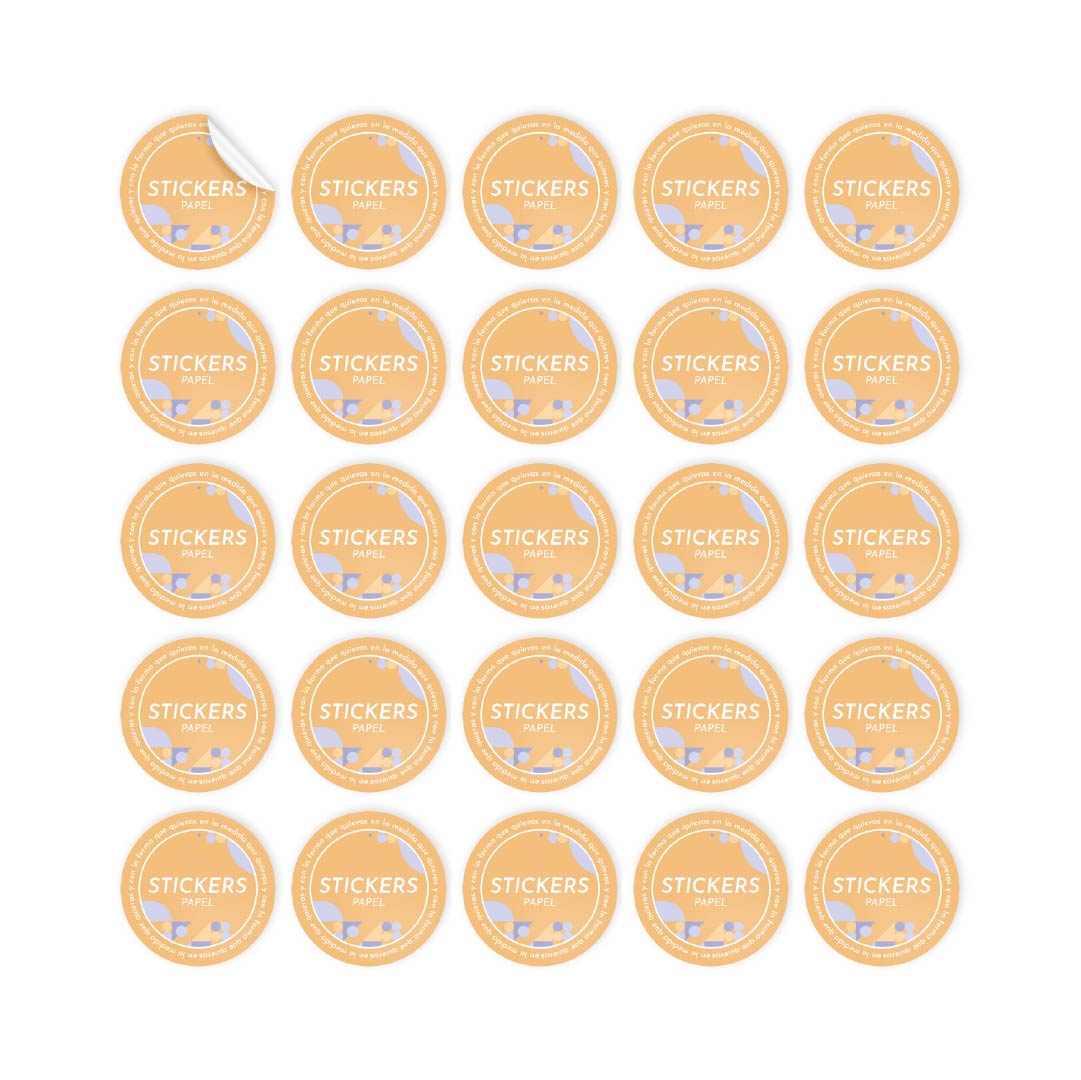 Stickers de papel en plancha